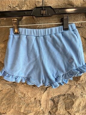 EUC size 3 TBBC Shelby Ann Light Blue Ruffle-Trim High Waist Shorts.
